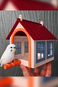 Kuş Yuvası ve Yemliği – Bahçe ve Balkon İçin Dekoratif Kuş Besleme Evi